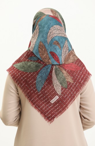 Patterned Scarf 13209-07 Claret Red Petrol 13209-07