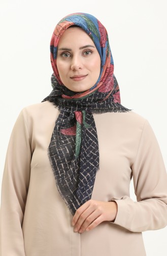 Patterned Scarf 13209-10 Navy Blue Indigo 13209-10