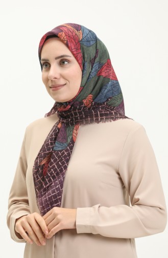 Écharpe à Motifs 13209-14 Plum İndigo 13209-14