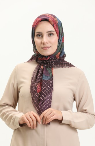 Écharpe à Motifs 13209-14 Plum İndigo 13209-14