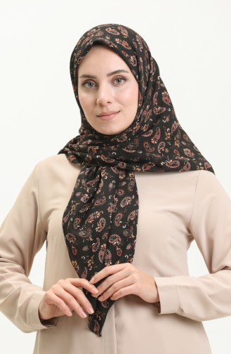 Écharpe à Motifs Mio Caz 13216-02 Noir Brique 13216-02