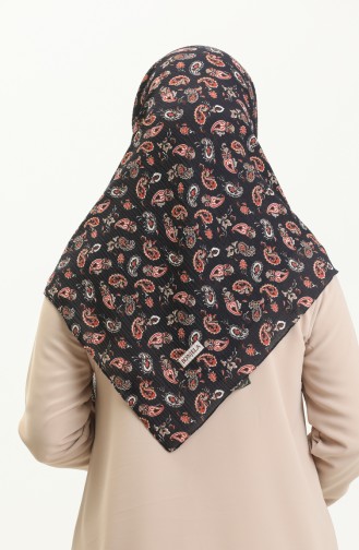 Patterned Mio Jazz Scarf 13216-03 Dark Blue Brick Red 13216-03