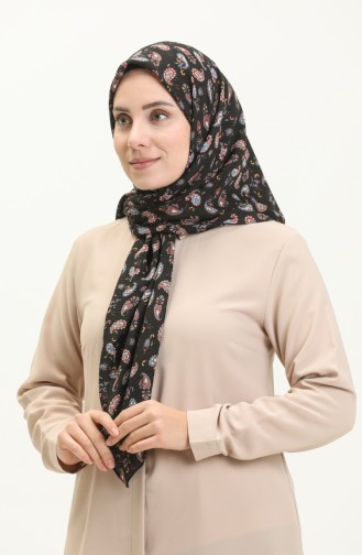 Patterned Mio Jazz Scarf 13216-16 Black Petrol 13216-16