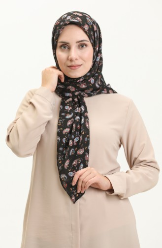 Patterned Mio Jazz Scarf 13216-16 Black Petrol 13216-16
