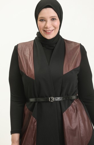 Schwarz Strickjacke 7016.Bordo
