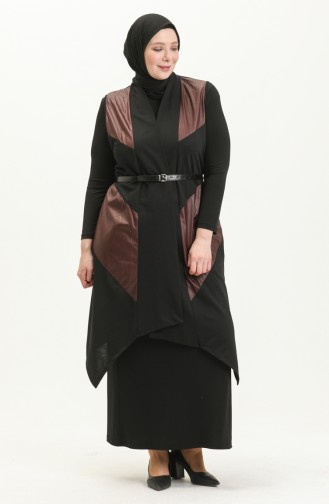 Schwarz Strickjacke 7016.Bordo