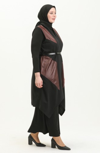 Schwarz Strickjacke 7016.Bordo