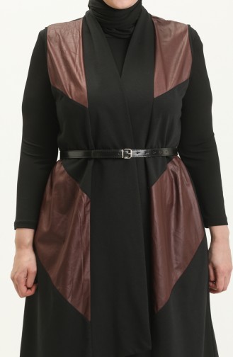 Schwarz Strickjacke 7016.Bordo