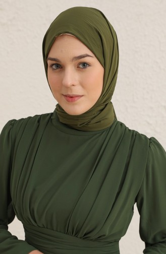 Khaki Hijab Evening Dress 5718-08
