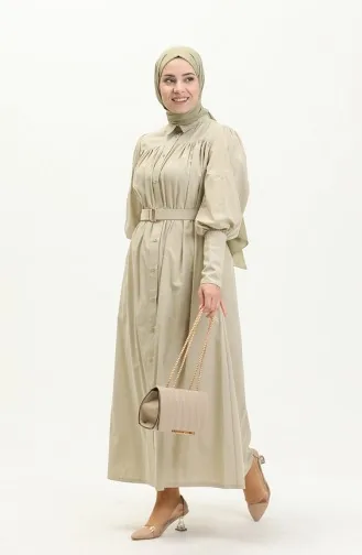 Robe Ceinturée 0010-01 Khaki 0010-01