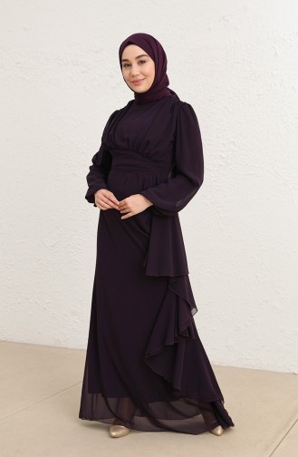 Dunkelviolett Hijab-Abendkleider 5718-12