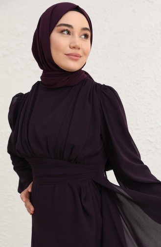 Dunkelviolett Hijab-Abendkleider 5718-12
