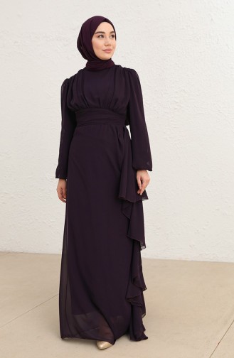 Dunkelviolett Hijab-Abendkleider 5718-12