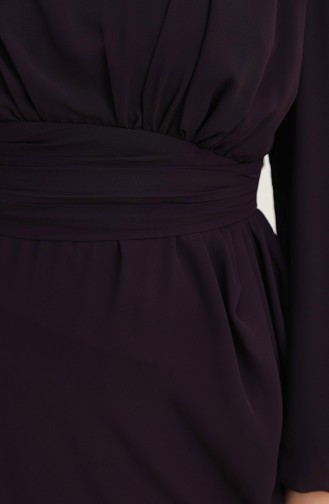 Dark Purple İslamitische Avondjurk 5718-12