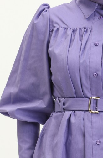 Kleid mit Gürtel 0010-02 Violett 0010-02