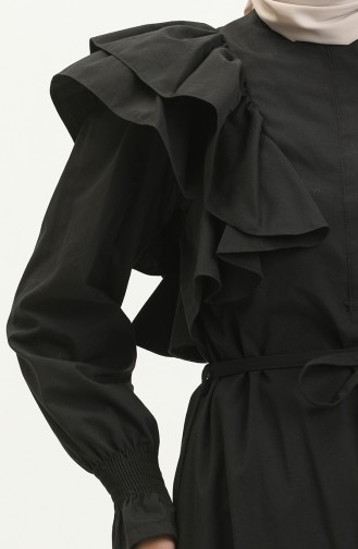 Ruffle Detailed Dress 0006-01 Black 0006-01