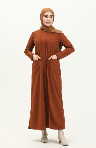 بدلة ثنائية كارديجان وفستان بدون أكمام 5502-03 بني جملي 5502-03