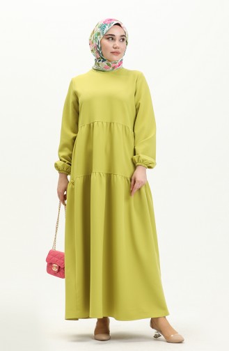 Shirred Dress 1840-12 Peanut Green 1840-12