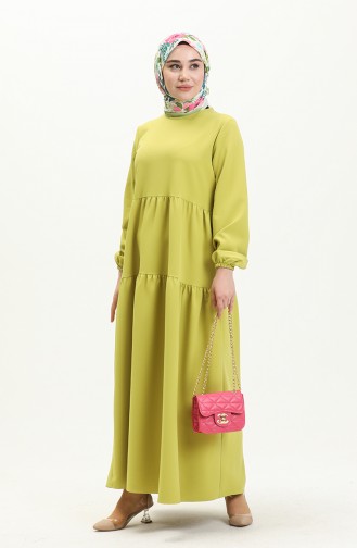 Shirred Dress 1840-12 Peanut Green 1840-12