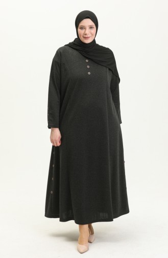 Mobilisierung der Erdbebenhilfe - Geknöpftes Übergrößen-Kleid 4568-01 Schwarz 4568-01