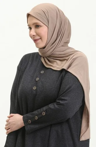 Robe Grande Taille Boutonnée 4568-02 Bleu Marine 4568-02
