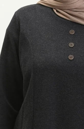 Robe Grande Taille Boutonnée 4568-02 Bleu Marine 4568-02