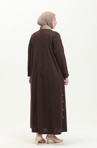 Große Größe geknöpftes Kleid 4568-04 Rotviolett 4568-04