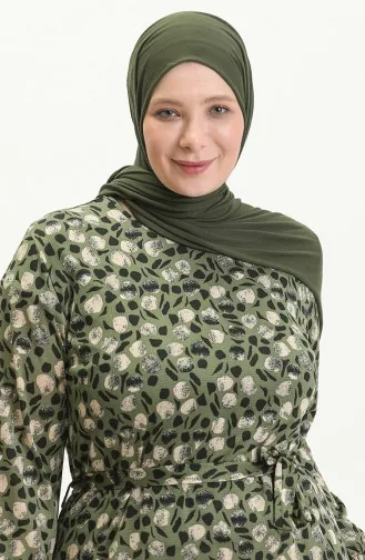 Robe à Froufrous Grande Taille 4574H-01 Khaki 4574H-01
