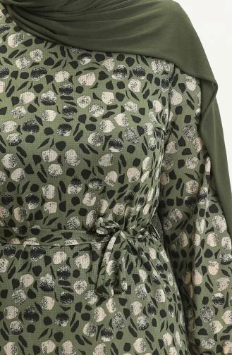 Robe à Froufrous Grande Taille 4574H-01 Khaki 4574H-01