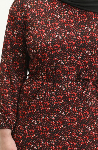 Plus Size Ruffled Dress 4574k-01 Claret Red 4574K-01