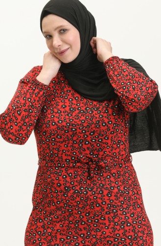 Robe à Froufrous Grande Taille 4574L-01 Rouge 4574L-01