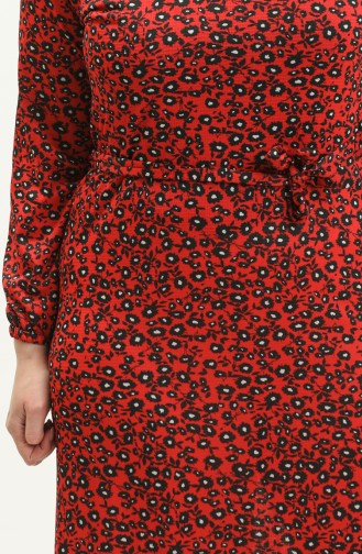 Robe à Froufrous Grande Taille 4574L-01 Rouge 4574L-01