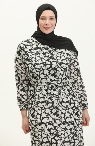 Robe à Froufrous Grande Taille 4574M-01 Noir 4574M-01