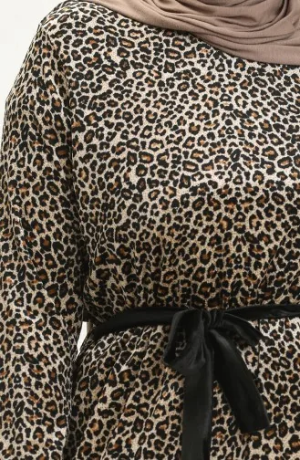 Robe en Velours Grande Taille 4904-03 Café au Lait 4904-03