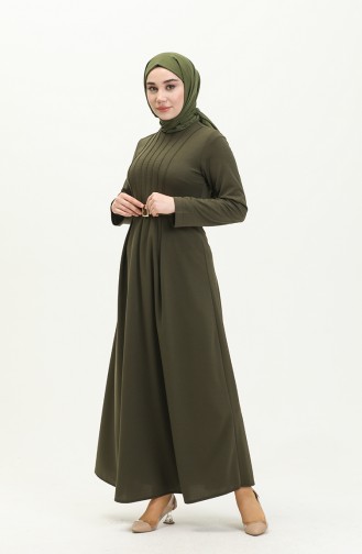Robe à Ceinture 1404-07 Vert Khaki 1404-07