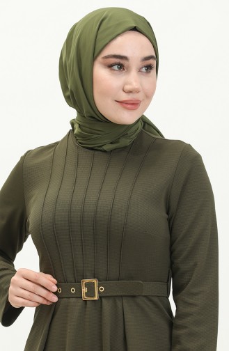 Robe à Ceinture 1404-07 Vert Khaki 1404-07