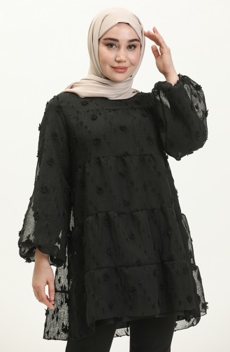 Pompom Detailed Tunic 5505-08 Black 5505-08