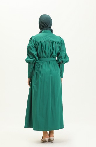 Kleid mit Gürtel 0010-04 Smaragdgrün 0010-04