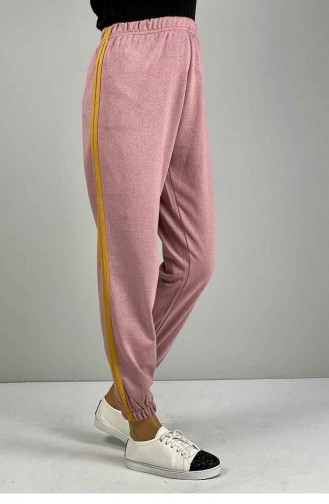 Stripe Detailed Sweatpants 1073-08 Powder Yellow 1073-08
