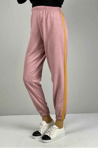 Stripe Detailed Sweatpants 1073-08 Powder Yellow 1073-08
