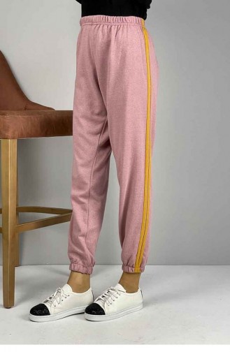 Stripe Detailed Sweatpants 1073-08 Powder Yellow 1073-08