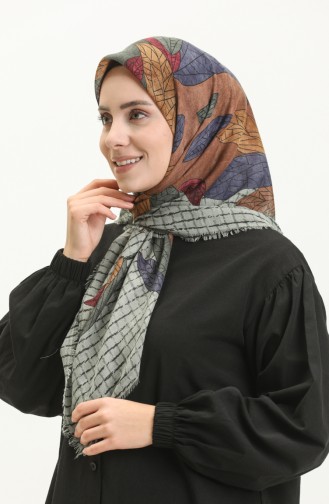 إيشارب منقوش   13209-01 أخضر انديجو 13209-01