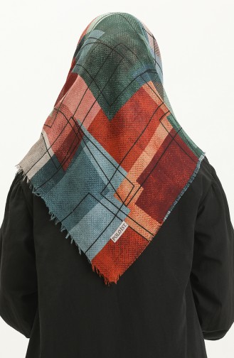 Patterned Scarf 13211-06 Cinnamon Green 13211-06