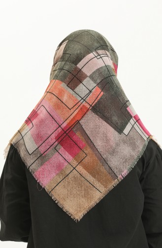 Gemustertes Kopftuch 13211-14 Orange-Pink 13211-14