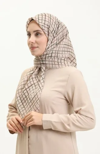 إيشارب منقوش 13213-15أخضر عسكري بيج 13213-15