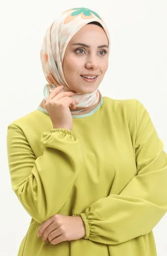 Checkered Cotton Scarf M2552-03 Aqua Green 2552-03