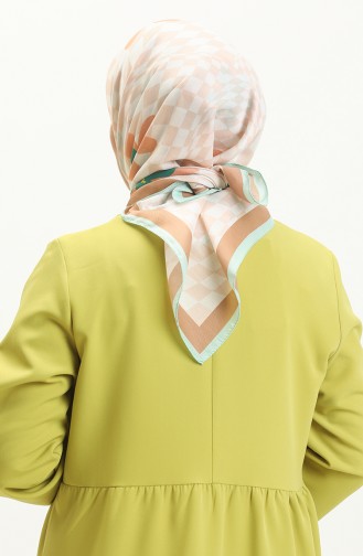 Checkered Cotton Scarf M2552-03 Aqua Green 2552-03