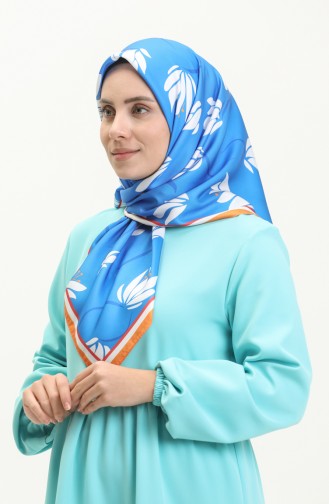 Lotus Twill Scarf M2558-01 Blue Orange 2558-01