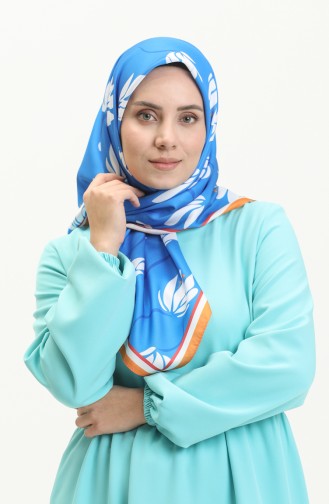 Lotus Twill Scarf M2558-01 Blue Orange 2558-01