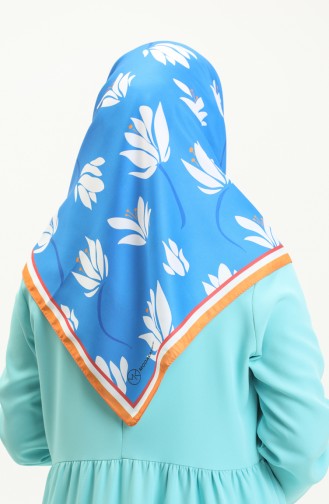 Lotus Twill Scarf M2558-01 Blue Orange 2558-01